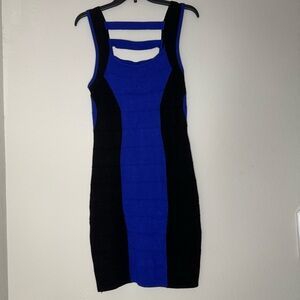 Forever 21 Blue and Black Bodycon Hourglass Dress